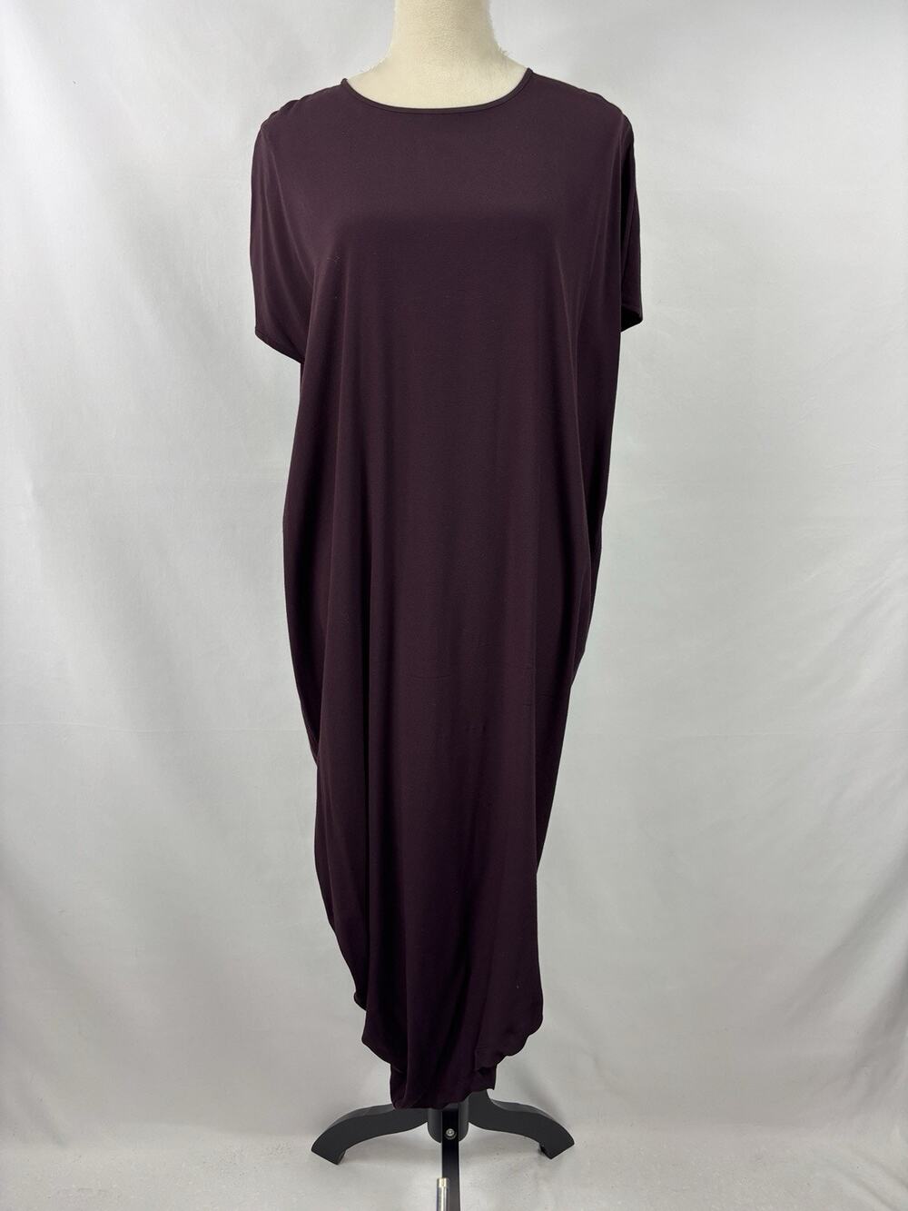 Universal Standard Iconic Geneva Maxi Cocoon Dress Burgundy Small Asymmetrical
